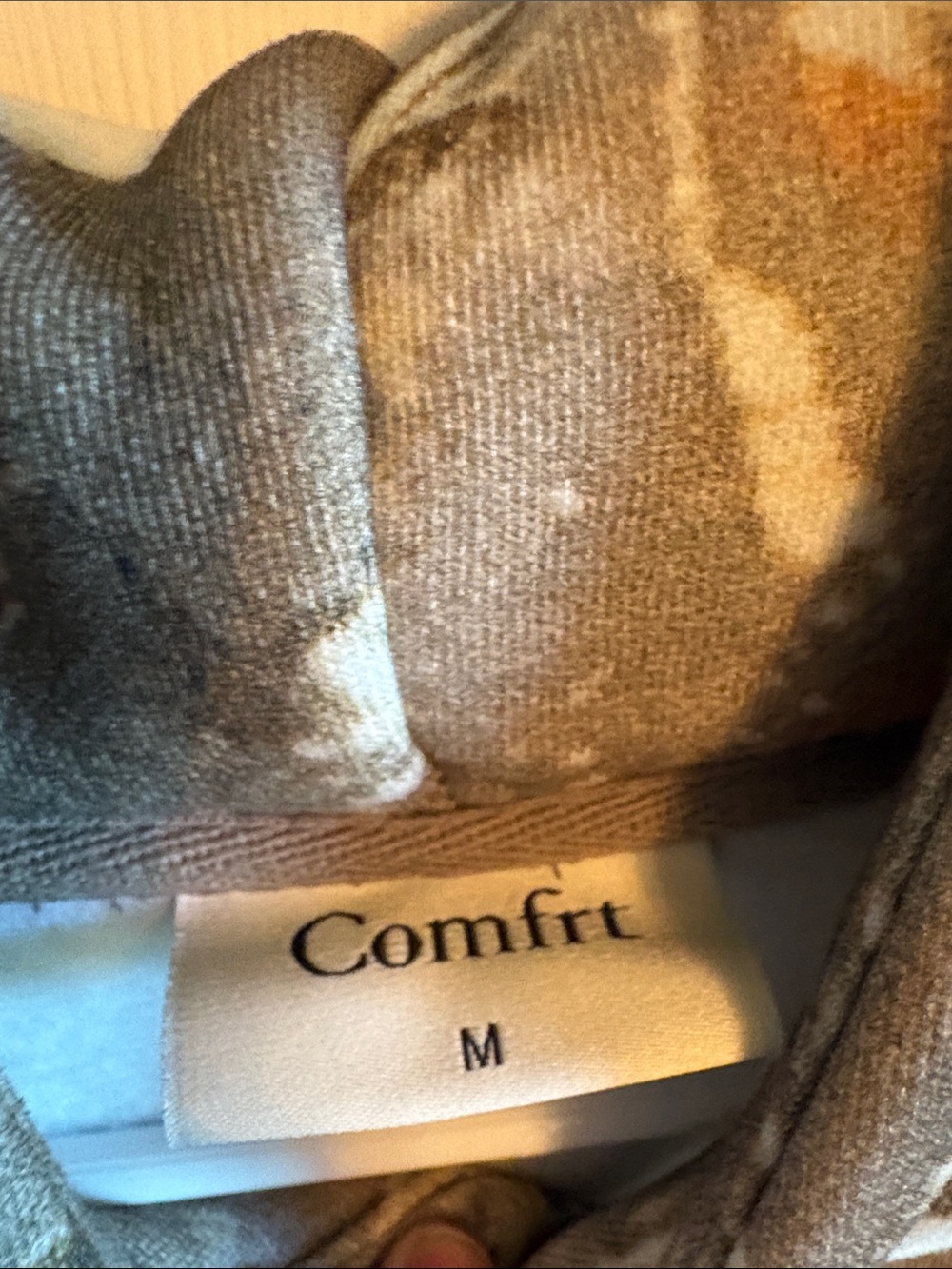 Comfrt Men's Crewneck Hoodie in Gray, White & Tan Camo - Picture 3 of 4